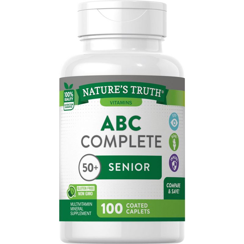 Nature's Truth Senior ABC Complete Multivitamin For Men and Women Over 50 Plus | 100 Caplets, 1 of 5
