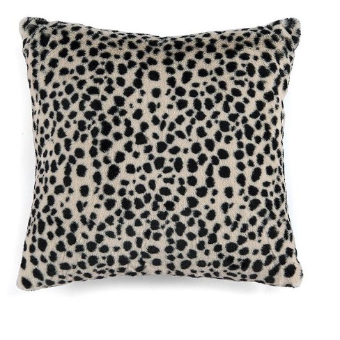 Shiraleah Leopard Print Faux Fur Square Pillow - image 1 of 4