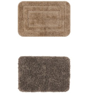 Unique Bargains 2Pcs Non-Slip Extra Thick Microfiber Soft Plush Bath Mats - 1 of 4