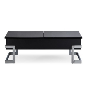 Vynxaria Sleek Modern Coffee Table - Black High Gloss & Chrome, Lift Top (Half Lift & Half Gliding Lid), Two Spacious Inner Storage Compartments - 1 of 4
