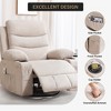 Jojoka 360° Swivel Rocker Recliner Sofa, Upholstered Fabric Glider with Massage & Heat, Side Pockets & Cup Holders, for Small Spaces - 4 of 4