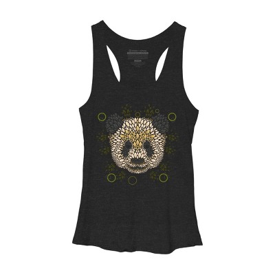 Women's Design By Humans Panda Face By LetterQ Racerback Tank Top