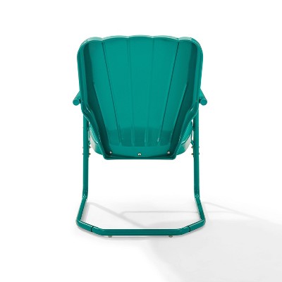 Turquoise Steel Retro Outdoor Dining Chair Set of 2
