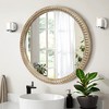 Spassway Decorative Round Wood Mirror with Bead Rustic Farmhouse Circle Mirrors for Wall Decor Living Room Entryway Bathroom Over Sink - 3 of 4