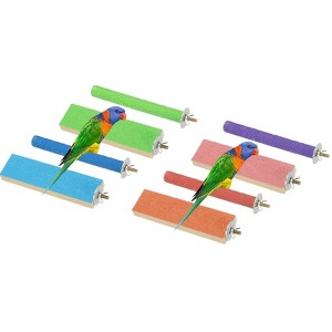 Unique Bargains Colorful Paw Grinding Bird Perch Stand Parrot Perch Toy - 1 of 4