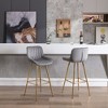 SKRAN 30 inch Bar Stools Set of 2, Upholstered Fabric Barstools  Simple High Bar Stool with Footrest Golden Leg for Bar, Dining Room - 4 of 4