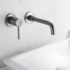 sumerain Wall Mounted Brushed Nickel Bathroom Sink Faucet Lavatory Faucet Left-Handed Design - 4 of 4