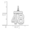 Black Bow Jewelry Sterling Silver, Athletic Collection, Small Polished Number 48 Pendant - 2 of 3