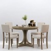 5-Piece Retro Round Dining Table Set with Upholstered Chairs – Solid Wood, Curved Legs for Dining Room and Kitchen - 4 of 4