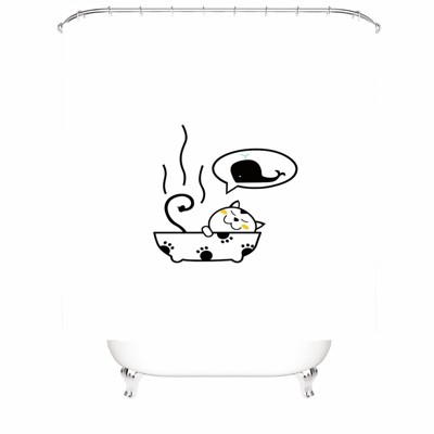 Sleeping Cat Shower Curtains for Bathroom Waterproof Fabric Bath Curtain Durable Soft Stylish Bathroom Decor 72x72 Inch