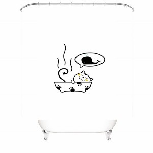Sleeping Cat Shower Curtains for Bathroom Waterproof Fabric Bath Curtain Durable Soft Stylish Bathroom Decor 72x72 Inch - 1 of 1