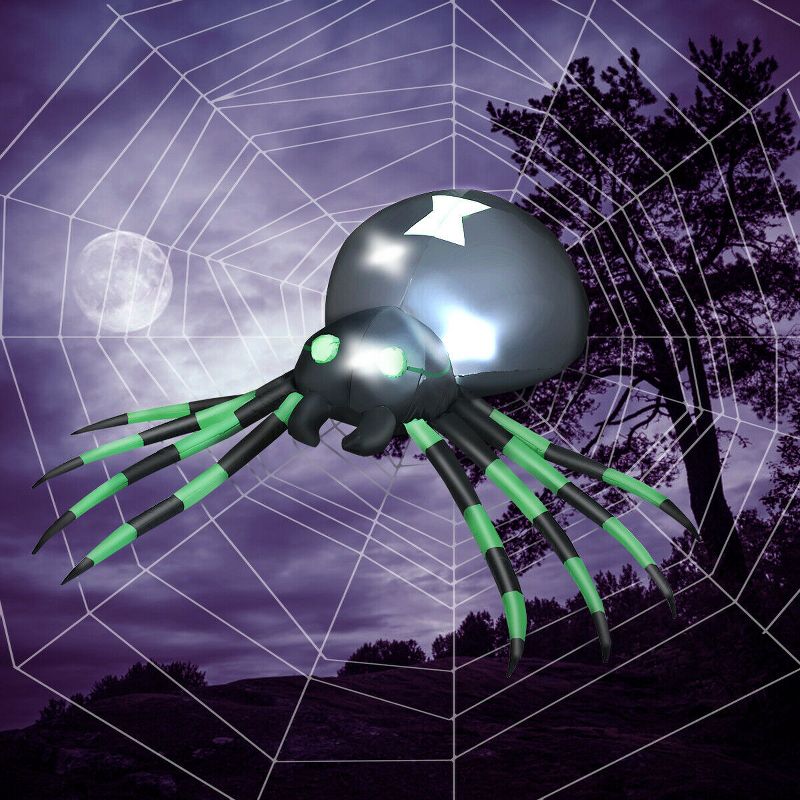 Costway 6FT Halloween Inflatable Blow-Up Spider w/ LED Lights Outdoor Yard Decoration, 2 of 10