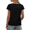 Women's V - Neck Cap Sleeve Knit Blouse Summer Casual Tops - 2 of 3