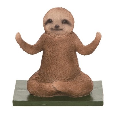 Transpac Resin 8.75 in. Brown Spring Yoga Sloth Figurine
