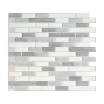 Smart Tiles 11.56'' X 8.38'' Self Adhesive 3d Peel And Stick Backsplash  Tiles Gray : Target