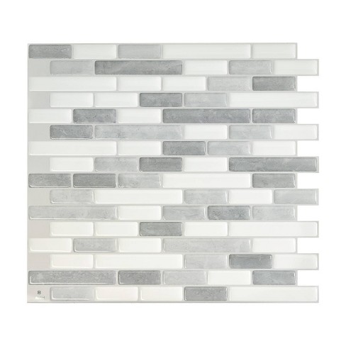 Smart Tiles 9.80'' X 9.74'' Self Adhesive 3d Peel And Stick Backsplash Tiles  Metallic Gray : Target