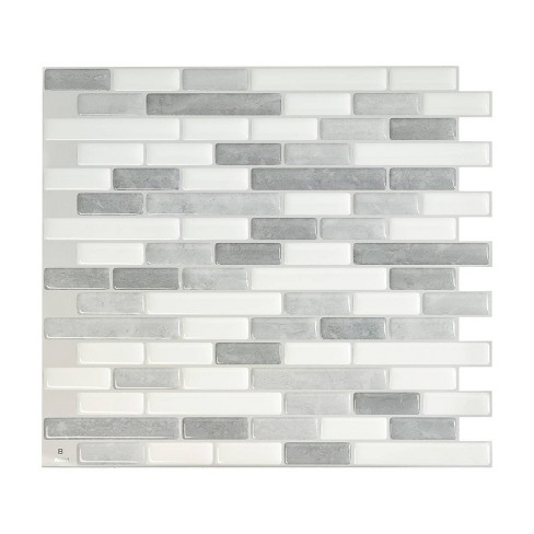 SMART TILES Peel and Stick Backsplash - 5 Sheets of 11.43 x 9 - 3D  Adhesive Peel and Stick Tile Backsplash for Kitchen, Bathroom, Wall Tile 