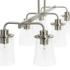 Storied Home Jameson - Metal and Seedy Glass 6-Light Linear Chandelier - 4 of 4