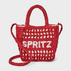Top Handle Crochet Tote Handbag - Universal Thread™ - 1 of 4