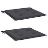 vidaXL Anthracite Garden Chair Cushions - Set of 2, Durable Oxford Fabric Outdoor Seat Cushions, Stylish and Comfortable Design, 15.7"x15.7"x1.2" - 3 of 4