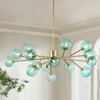 Rennnsan Kethra 40" W 15 - Light Branching Bubble Green Glass Mid-Century Modern Dimmable Chandelier - 2 of 4
