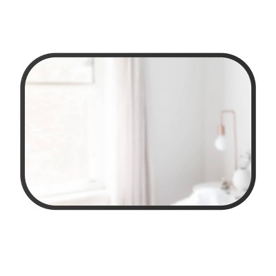 Umbra Hub 38'' Black Rectangular Rubber Rimmed Mirror