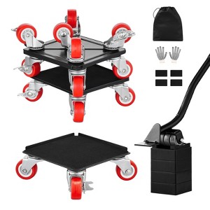 VEVOR Furniture Dolly,Maximum Load 1200lbs, Heavy Duty Furniture Movers with 5 360° Rotation Wheels,Carbon Steel Panel,Lift Slider Tool Set Black&Red - 1 of 4