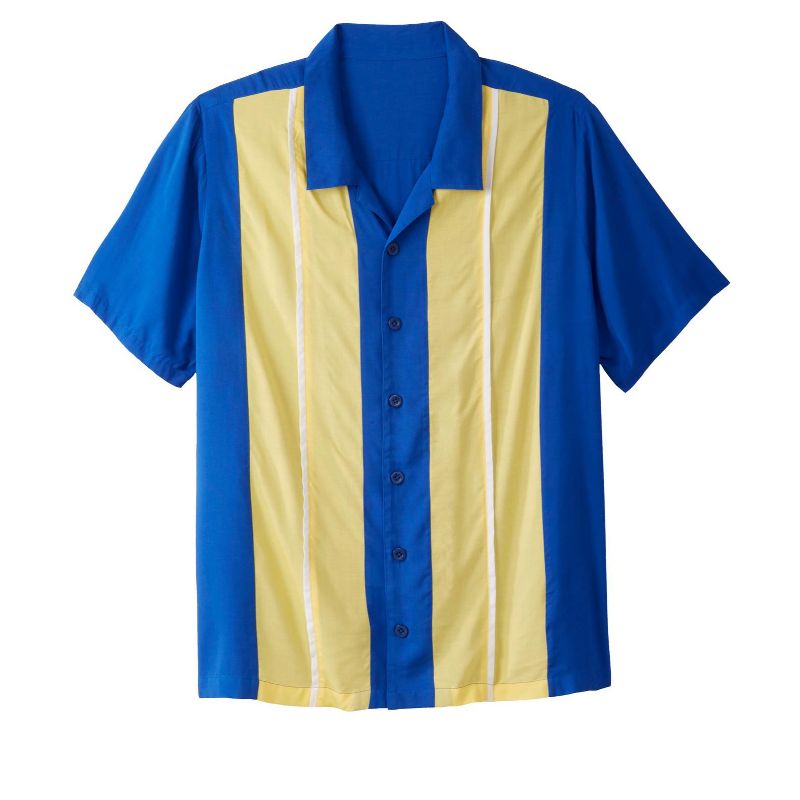 KingSize Men's Big & Tall Short-Sleeve Colorblock Rayon Shirt, 1 of 2
