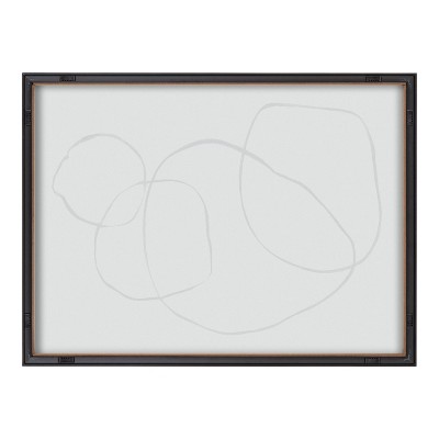 24" x 18" Abstract Black and White Glass Print with Wood Frame