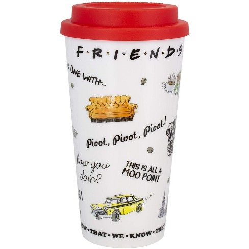 Friends Central perk Travel Coffee Mug W/ Green lid, Dishwasher & Microwave  Safe