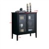 Kings Brand Furniture - Lisle 2 Door Wood Console Table/Accent Storage Cabinet, Black - 2 of 4