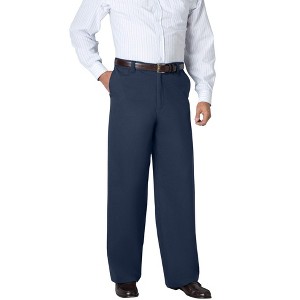 KingSize Men's Big & Tall Tall Wide Leg Wrinkle Free Expandable Waist Pant - 1 of 4