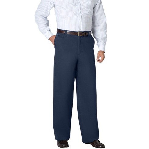 Kingsize Men's Big & Tall Wrinkle-free Pants With Expandable Waist