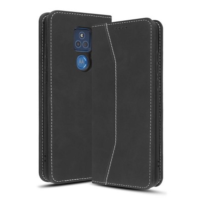 MyBat Pro Executive Series Wallet Case Compatible With Motorola Moto G Play (2021) - Black