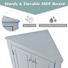 Corner Storage Cabinet with Adjustable Shelves, Freestanding Floor Bathroom Cabinet, Farmhouse Corner Cabinets, Space-Saving Home Furniture, Blue - 4 of 4