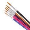 Unique Bargains Pointed Tip Brush for Watercolor Nylon Metal Plastic 6 Pcs - 3 of 3