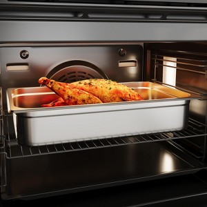 6 Pack Full Size Stainless Steel Hotel Pans, 2.5 Inch Deep Steam Table Food Storage Containers Tray Set 20.9"l x 12.8"w - 1 of 4