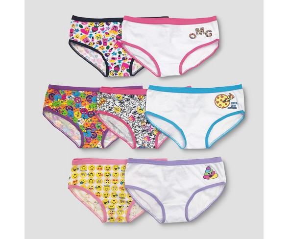 Girls' EmojiNation 7pk Bikini Briefs - 4
