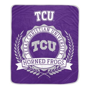 NCAA TCU Horned Frogs Crest Ultra Soft Blanket - 1 of 2