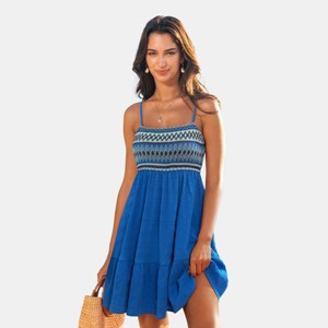 Women's Vibrant Orange Boho Mini Sundress - Cupshe - 1 of 4