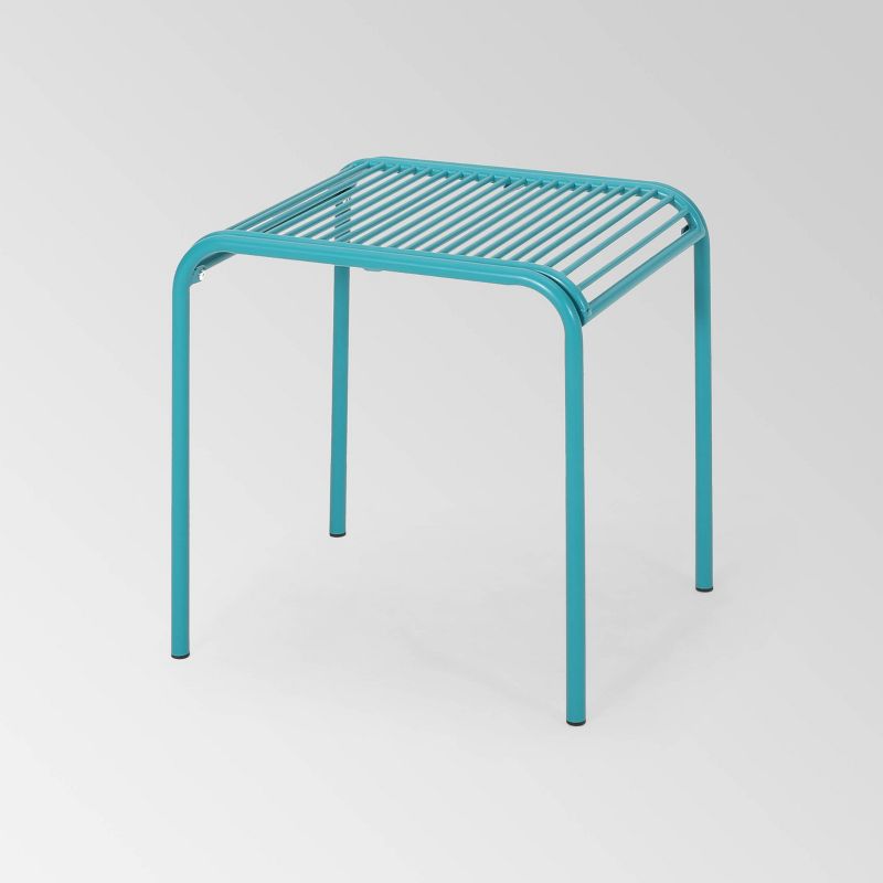 Boston Iron Modern Side Table Matte Teal - Christopher Knight Home, 1 of 7