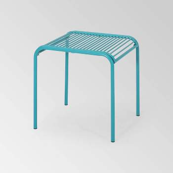 Boston Iron Modern Side Table Matte Teal - Christopher Knight Home
