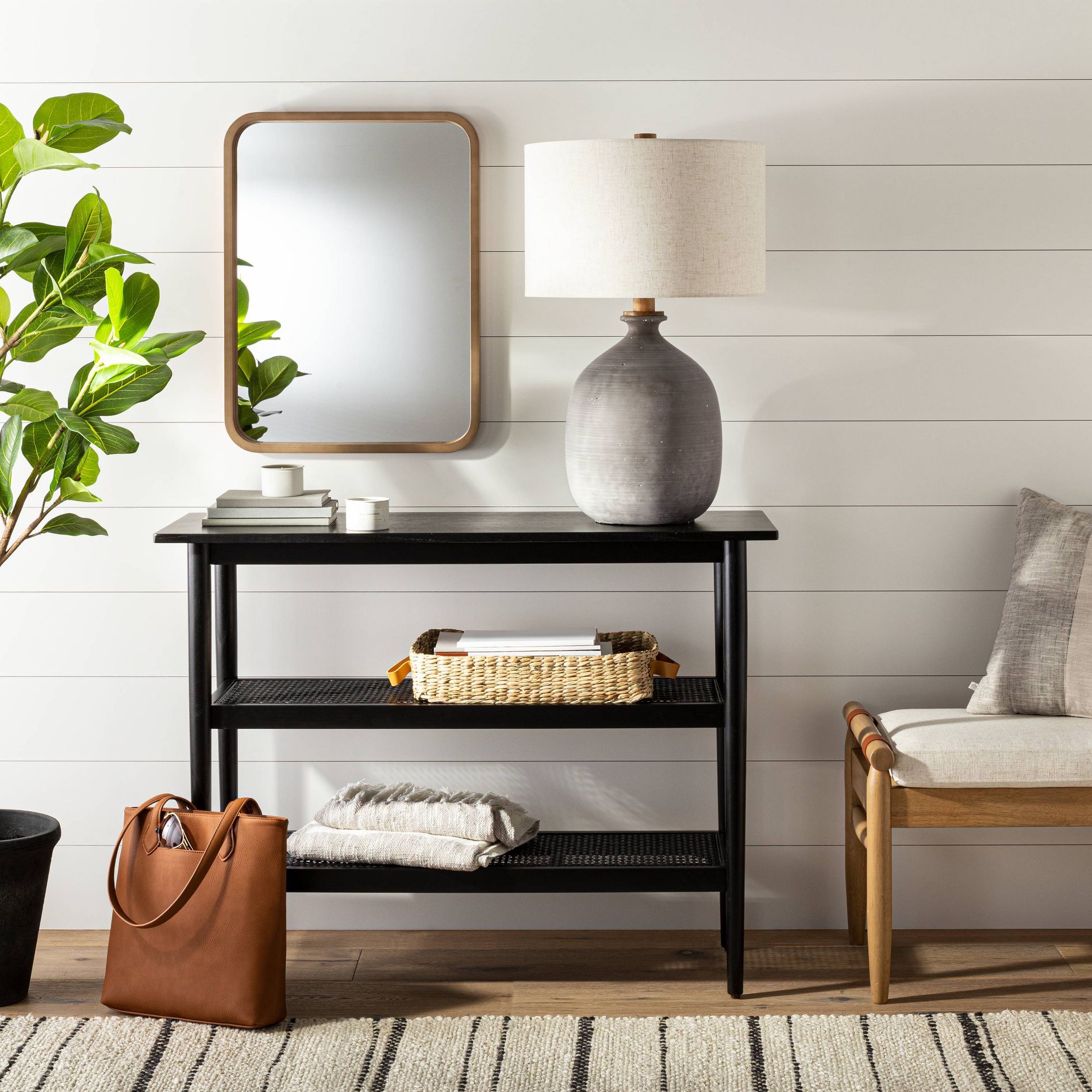 Resin Table Lamp Gray (Includes LED Light Bulb) - Hearth & Hand™ with Magnolia