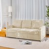 NicBex Retractable 3 Seater Sofa,Corduroy Flexible Couch for Living Room,Apartment,Office,Beige - 3 of 4