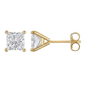 Naturalux 14K Yellow Gold 2 CT Lab Grown Diamond Solitaire Stud Earrings - 1 of 4
