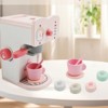 Topteng Simulation Coffee Machine, Play Kitchen Dishes Set Pretend Toy for Kid Gift, Pink - 3 of 4