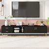 Modern TV Stand with 5 Champagne legs - Durable, stylish, spacious, versatile storage TVS up to 77" - 2 of 4