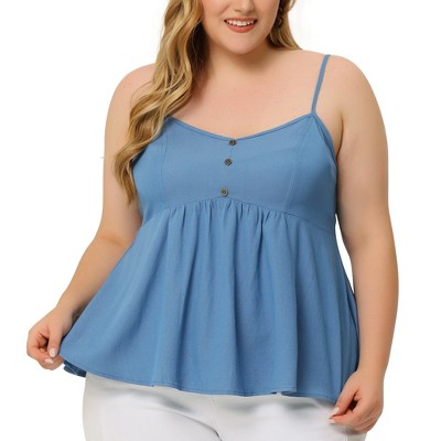 Agnes Orinda Plus Size Camisole For Women Peplum Adjustable Strap Tank Tops  : Target