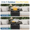 Heynemo Propane Fire Pit Table, 50000 BTU Gas Fire Pits Table with Removable Lid and Lava Rock, Rectangular Fire Table with Cover, Black - 3 of 4