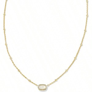 Mini Elisa - Plated Satellite Pendant Necklace for Women 15" Chain With 4" Extender, 0.39"L X 0.21"W - 1 of 4